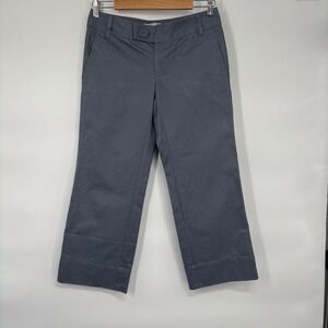 Slate Blue Gray Stretch Chino Gaucho Pants Mid Rise Straight Leg Size 29